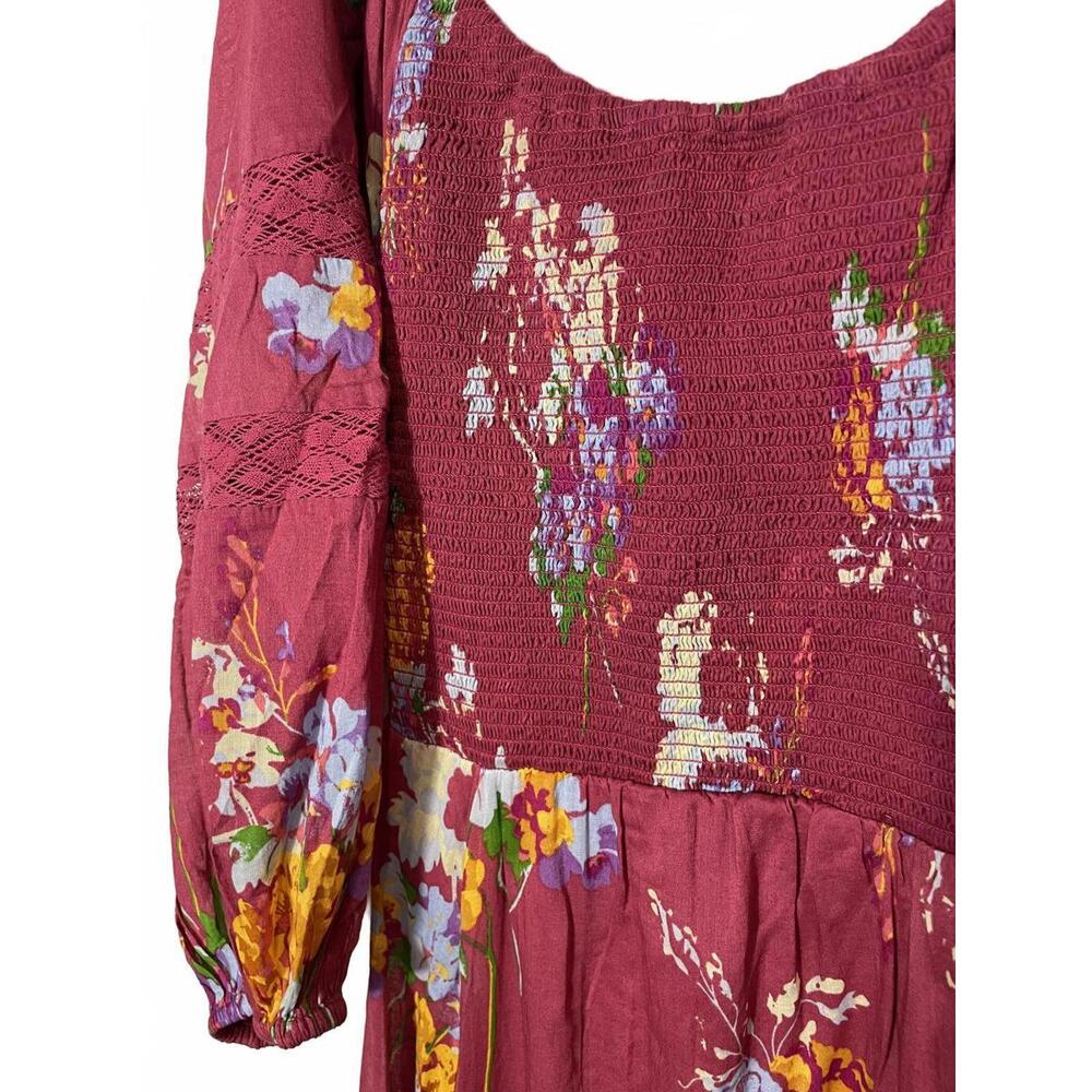 Free People Dress Women's Small Long Sleeve Floral Bohemian Prarie Cottagecore - Picture 5 of 9